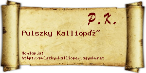 Pulszky Kalliopé névjegykártya